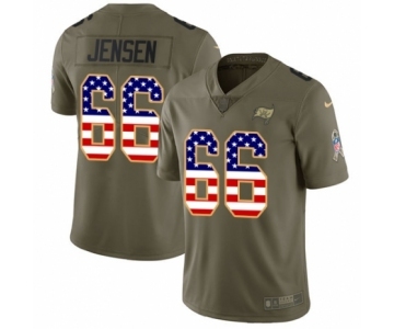 Men's Nike Tampa Bay Buccaneers #66 Ryan Jensen Limited Olive USA Flag 2017 Salute to Service NFL Jersey