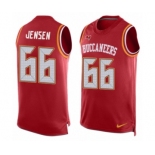 Men's Nike Tampa Bay Buccaneers #66 Ryan Jensen Limited Red Player Name & Number Tank Top NFL Jersey