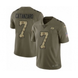 Men's Nike Tampa Bay Buccaneers #7 Chandler Catanzaro Limited Olive Camo 2017 Salute to Service NFL Jersey