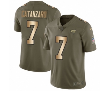 Men's Nike Tampa Bay Buccaneers #7 Chandler Catanzaro Limited Olive Gold 2017 Salute to Service NFL Jersey