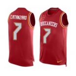 Men's Nike Tampa Bay Buccaneers #7 Chandler Catanzaro Limited Red Player Name & Number Tank Top NFL Jersey