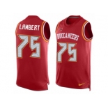 Men's Nike Tampa Bay Buccaneers #75 Davonte Lambert Limited Red Player Name & Number Tank Top NFL Jersey