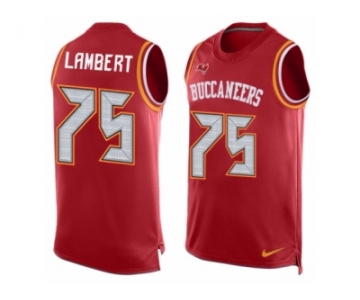 Men's Nike Tampa Bay Buccaneers #75 Davonte Lambert Limited Red Player Name & Number Tank Top NFL Jersey