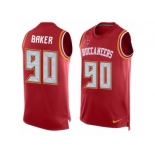 Men's Nike Tampa Bay Buccaneers #90 Chris Baker Limited Red Player Name & Number Tank Top NFL Jersey