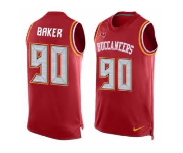 Men's Nike Tampa Bay Buccaneers #90 Chris Baker Limited Red Player Name & Number Tank Top NFL Jersey