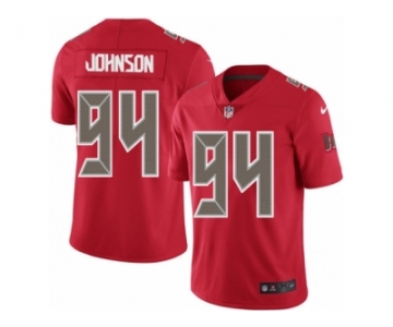 Men's Nike Tampa Bay Buccaneers #94 George Johnson Limited Red Rush NFL Jersey