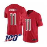 Men's Tampa Bay Buccaneers #11 Blaine Gabbert Limited Red Rush Vapor Untouchable 100th Season Football Jersey