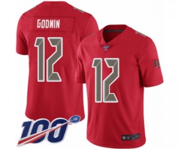 Men's Tampa Bay Buccaneers #12 Chris Godwin Limited Red Rush Vapor Untouchable 100th Season Football Jersey