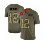 Men's Tampa Bay Buccaneers #12 Tom Brady 2019 Olive Camo Salute to Service Limited Jersey