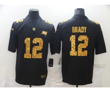 Men's Tampa Bay Buccaneers #12 Tom Brady 2020 Black Leopard Print Fashion Limited Football Stitched Jersey