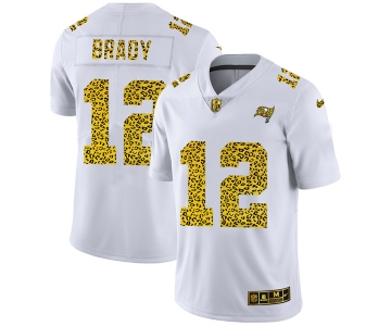 Men's Tampa Bay Buccaneers #12 Tom Brady 2020 White Leopard Print Fashion Limited Football Stitched Jersey