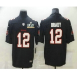 Men's Tampa Bay Buccaneers #12 Tom Brady Black 2021 Super Bowl LV Vapor Untouchable Stitched NFL Nike Limited Jersey