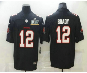 Men's Tampa Bay Buccaneers #12 Tom Brady Black 2021 Super Bowl LV Vapor Untouchable Stitched NFL Nike Limited Jersey