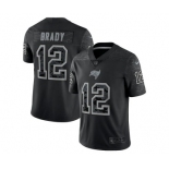 Men's Tampa Bay Buccaneers #12 Tom Brady Black Reflective Limited Stitched Jersey