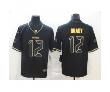 Men's Tampa Bay Buccaneers #12 Tom Brady Limited Black Golden Edition Football Jersey