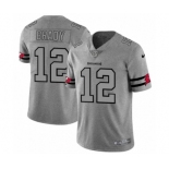 Men's Tampa Bay Buccaneers #12 Tom Brady Limited Gray Team Logo Gridiron Football Jersey