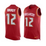 Men's Tampa Bay Buccaneers #12 Tom Brady Limited Red Player Name & Number Tank Top Football Jersey