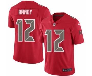 Men's Tampa Bay Buccaneers #12 Tom Brady Limited Red Rush Vapor Untouchable Football Jersey