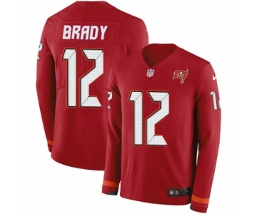 Men's Tampa Bay Buccaneers #12 Tom Brady Limited Red Therma Long Sleeve Football Jersey