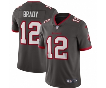 Men's Tampa Bay Buccaneers #12 Tom Brady Pewter Alternate Vapor Limited Jersey