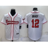 Men's Tampa Bay Buccaneers #12 Tom Brady White Cool Base Stitched Baseball Jersey