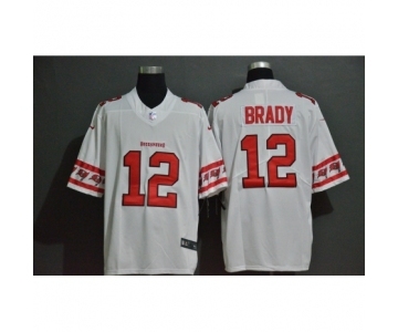 Men's Tampa Bay Buccaneers #12 Tom Brady White Team Logo Fashion Limited Player Football Jersey