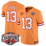 Men's Tampa Bay Buccaneers #13 Mike Evans Orange F.U.S.E. 2024 NFC South Champions With 4-Star C Patch Limited Stitched Jersey