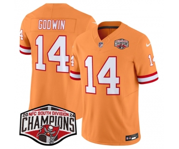 Men's Tampa Bay Buccaneers #14 Chris Godwin Orange F.U.S.E. 2024 NFC South Champions Limited Stitched Jersey