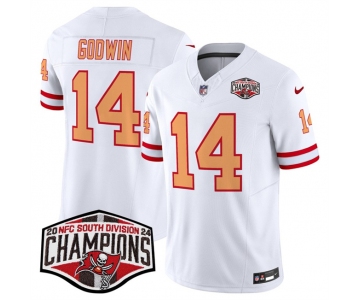 Men's Tampa Bay Buccaneers #14 Chris Godwin White F.U.S.E. 2024 NFC South Champions Limited Stitched Jersey