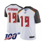 Men's Tampa Bay Buccaneers #19 Breshad Perriman White Vapor Untouchable Limited Player 100th Season Football Jersey