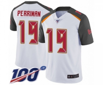 Men's Tampa Bay Buccaneers #19 Breshad Perriman White Vapor Untouchable Limited Player 100th Season Football Jersey