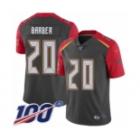 Men's Tampa Bay Buccaneers #20 Ronde Barber Limited Gray Inverted Legend 100th Season Football Jersey