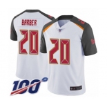 Men's Tampa Bay Buccaneers #20 Ronde Barber White Vapor Untouchable Limited Player 100th Season Football Jersey