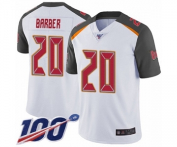 Men's Tampa Bay Buccaneers #20 Ronde Barber White Vapor Untouchable Limited Player 100th Season Football Jersey