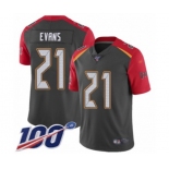 Men's Tampa Bay Buccaneers #21 Justin Evans Limited Gray Inverted Legend 100th Season Football Jersey