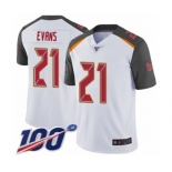 Men's Tampa Bay Buccaneers #21 Justin Evans White Vapor Untouchable Limited Player 100th Season Football Jersey