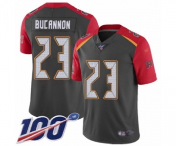 Men's Tampa Bay Buccaneers #23 Deone Bucannon Limited Gray Inverted Legend 100th Season Football Jersey