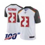 Men's Tampa Bay Buccaneers #23 Deone Bucannon White Vapor Untouchable Limited Player 100th Season Football Jersey