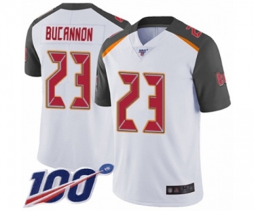 Men's Tampa Bay Buccaneers #23 Deone Bucannon White Vapor Untouchable Limited Player 100th Season Football Jersey