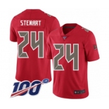 Men's Tampa Bay Buccaneers #24 Darian Stewart Limited Red Rush Vapor Untouchable 100th Season Football Jersey