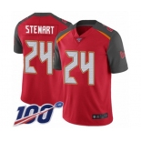 Men's Tampa Bay Buccaneers #24 Darian Stewart Red Team Color Vapor Untouchable Limited Player 100th Season Football Jersey