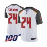 Men's Tampa Bay Buccaneers #24 Darian Stewart White Vapor Untouchable Limited Player 100th Season Football Jersey