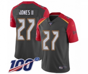 Men's Tampa Bay Buccaneers #27 Ronald Jones II Limited Gray Inverted Legend 100th Season Football Jersey