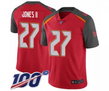 Men's Tampa Bay Buccaneers #27 Ronald Jones II Red Team Color Vapor Untouchable Limited Player 100th Season Football Jersey