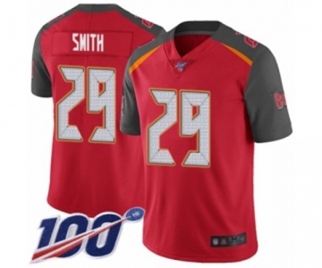 Men's Tampa Bay Buccaneers #29 Ryan Smith Red Team Color Vapor Untouchable Limited Player 100th Season Football Jersey