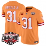 Men's Tampa Bay Buccaneers #31 Antoine Winfield Jr. Orange F.U.S.E. 2024 NFC South Champions With 1-Star C Patch Limited Stitched Jersey