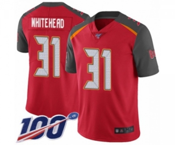 Men's Tampa Bay Buccaneers #31 Jordan Whitehead Red Team Color Vapor Untouchable Limited Player 100th Season Football Jersey