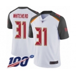 Men's Tampa Bay Buccaneers #31 Jordan Whitehead White Vapor Untouchable Limited Player 100th Season Football Jersey