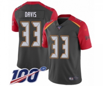 Men's Tampa Bay Buccaneers #33 Carlton Davis Limited Gray Inverted Legend 100th Season Football Jersey