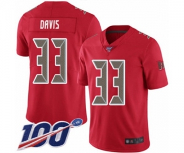 Men's Tampa Bay Buccaneers #33 Carlton Davis Limited Red Rush Vapor Untouchable 100th Season Football Jersey